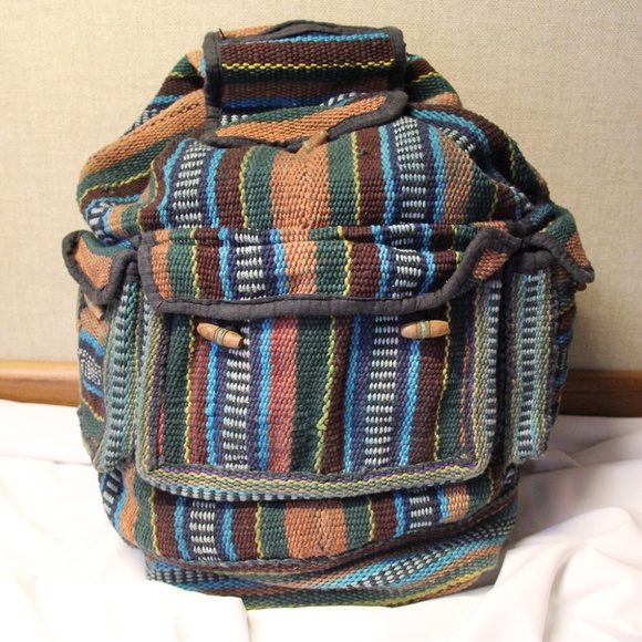 Artisan Backpack Handwoven Multicolor - Picture 2 of 10